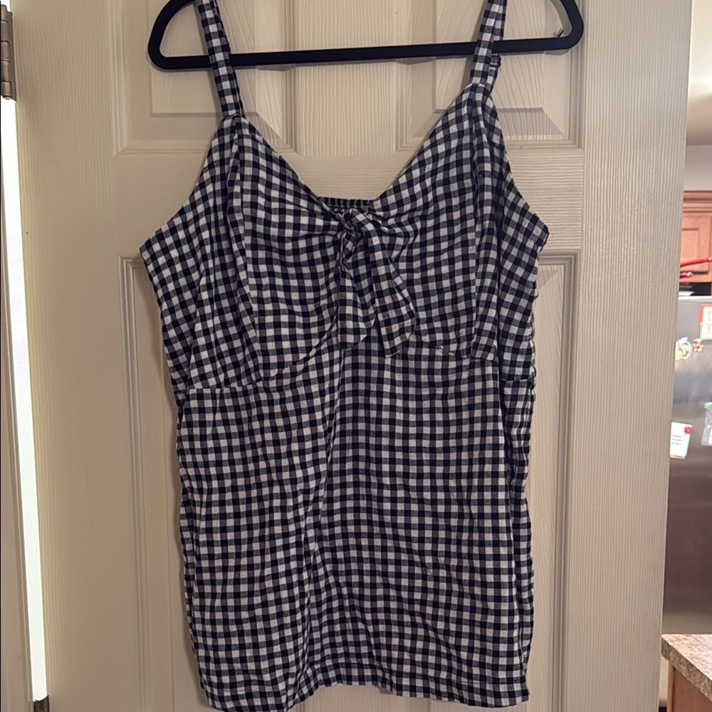 Black and White Checkered Women's Top